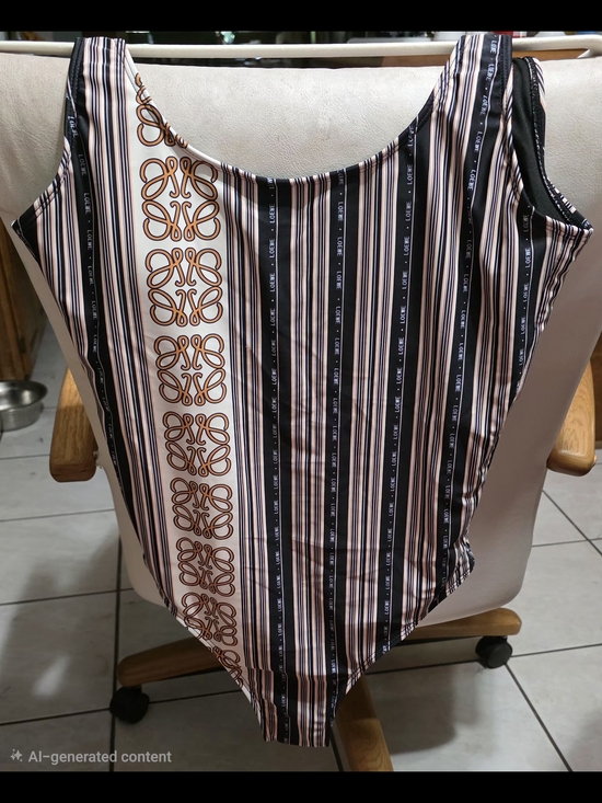 Other - Striped One-Piece Swimsuit in Black, Cream & Tan